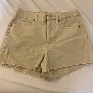 Tan high rise shorts